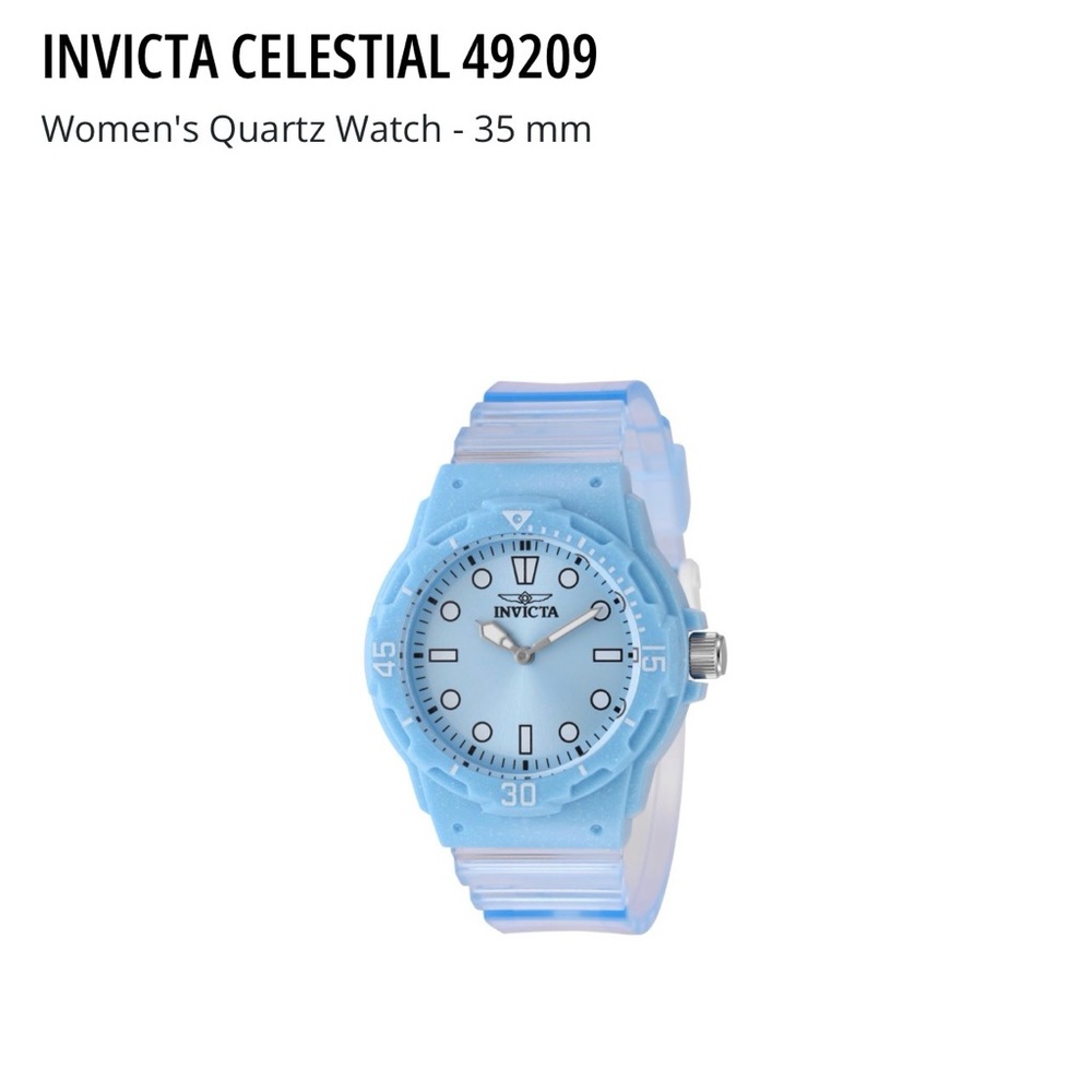 5/$35 NWT Invicta Celestial Quartz Watch - Blue retails $179.00 USD